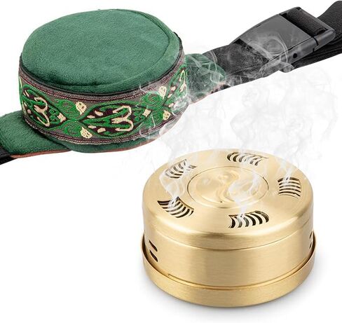 Smokeless Copper Moxa Box, Copper Tank Moxibustion Treatment Tool, Ai Jiu Bag with Moxa Box for Neck Knee Waist Shoulder for Remove Dampness, 艾灸包 艾灸盒 in Kuwait