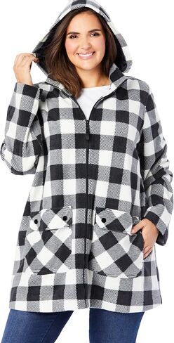 Woman Within Plus Size Hooded Fleece Coat in Saudi Arabia