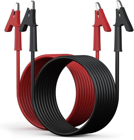 Dual Ended Alligator Clips Test Lead Black&Red 15A 39.3 Inches Test Cable Soft PVC Crocodile clips Testing Wire with Protective Jack Copper Clamps for Testing Current in Saudi Arabia