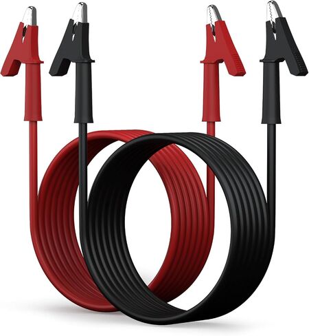 Dual Ended Alligator Clips Test Lead Black&Red 15A 39.3 Inches Test Cable Soft PVC Crocodile clips Testing Wire with Protective Jack Copper Clamps for Testing Current in Saudi Arabia