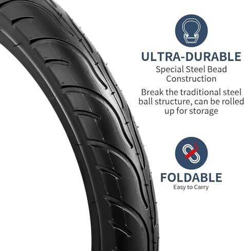إطارات دراجة YUNSCM 16 بوصة 16x2.40/64-305 60TPI و16 بوصة صمام شريدر لأنابيب الدراجة مع شريطين حافة متوافق مع إطارات وأنابيب دراجة 16x2.35 16x2.30 16x2.40 16x2.50 (Y-1125) in Kuwait