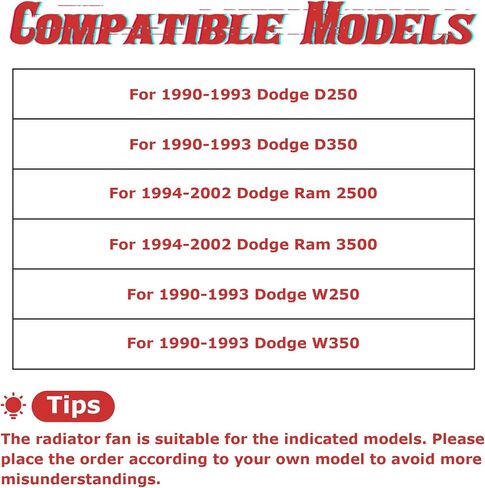 PartsFlow 620-066 Engine Radiator Cooling Fan Blade For 1994-2002 Dodge Ram 2500/Ram 3500 For 1990-1993 Dodge D250/D350/W250/W350 in Saudi Arabia