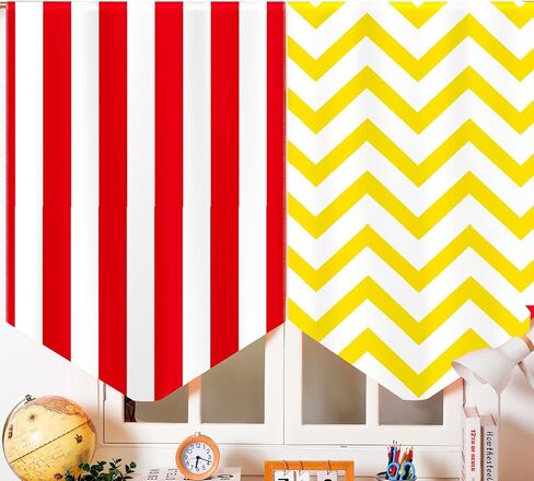 6 Pcs School Classroom Curtains Back to Classroom Colorful Stripe Curtains for Kindergarten Daycare Primary Bedroom Playroom Room Decor in Saudi Arabia