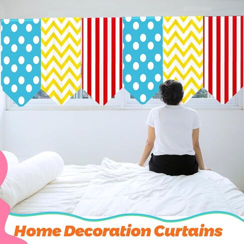 6 Pcs School Classroom Curtains Back to Classroom Colorful Stripe Curtains for Kindergarten Daycare Primary Bedroom Playroom Room Decor in Saudi Arabia