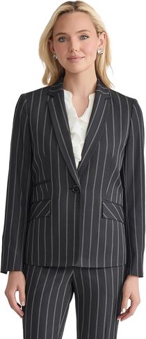 Kasper Women's Pinstripe One Button Blazer in Saudi Arabia