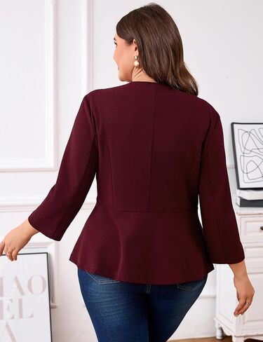 Women's Plus Size Blazer Button Ruffle Casual Blazers Open Front Work Office Jackets Blazer in Kuwait