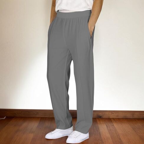 Kids Sweatpants Boys Straight Leg Open Bottom Pleated Uniform Pants Elastic Waist Athletic Joggers Sweat Pants with Pockets in Saudi Arabia