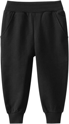 Boys Girls Sweatpants Candy Color Comfy Casual Kids Sports Outdoors Pants Winter Pockets Sweatpants Joggers in Saudi Arabia