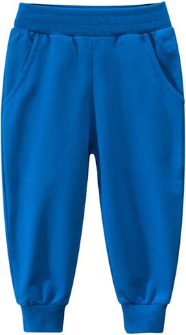 Boys Girls Sweatpants Candy Color Comfy Casual Kids Sports Outdoors Pants Winter Pockets Sweatpants Joggers in Saudi Arabia