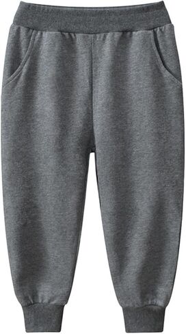 Boys Girls Sweatpants Candy Color Comfy Casual Kids Sports Outdoors Pants Winter Pockets Sweatpants Joggers in Saudi Arabia