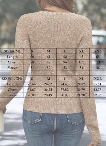 سترة HVT Womens 2025 Criss Cross Pullover v Neck Long Sleeve Teps Nature Dips in Kuwait