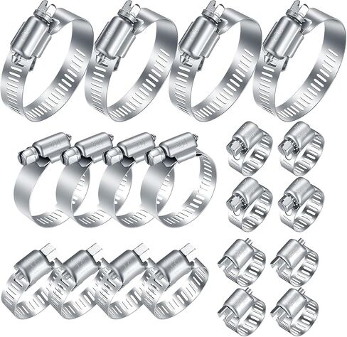 304 Stainless Steel Hose Clamp Assortment Kit DIY, Cut-To-Fit 12 FT Metal Strap+10pcs Stronger Fasteners,Large Adjustable Worm Gear Band Hose Clamps Screw Clamps Duct Pipe Metal Clamp Strapping in Saudi Arabia
