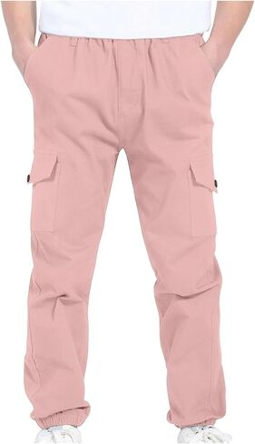 Boys Track Pants Quick Dry Sports Cargo Pants Stretch Elastic Waist School Kids Twill Joggers for 4-13 Years in Saudi Arabia