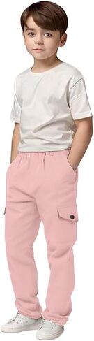 Boys Track Pants Quick Dry Sports Cargo Pants Stretch Elastic Waist School Kids Twill Joggers for 4-13 Years in Saudi Arabia
