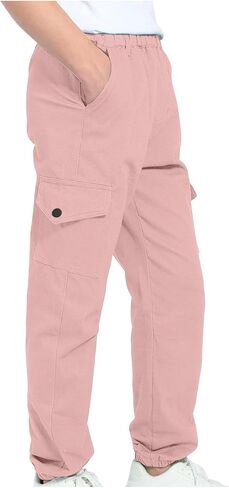 Boys Track Pants Quick Dry Sports Cargo Pants Stretch Elastic Waist School Kids Twill Joggers for 4-13 Years in Saudi Arabia