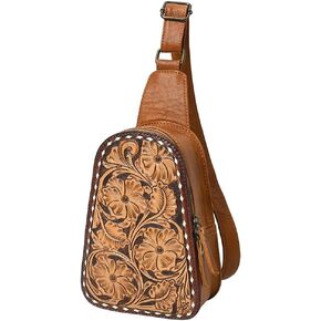 American Darling Sling Hand Tooled Genuine Leather Women Bag Western Handbag Purse| | Fanny Pack for in Kuwait