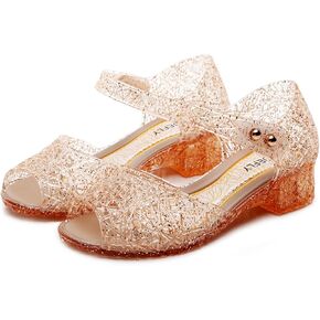 Princess Jelly Flats for Girls - Threasly Dress Up Sandals لحفلة عيد الميلاد ، Cosplay Snow Queen ، Toddler & Kids (الأعمار من 3 إلى 8) | أعقاب الباليه خفيفة الوزن للفتيات الصغيرات in Kuwait