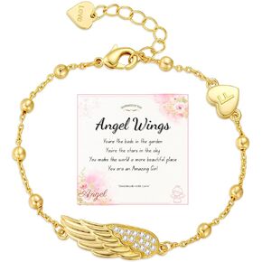 APSVO Angel Wings Bracelets For Girls Pracelets Ordial Bracelets for Women Girls Love Heart Airt A-Z Beads Gold Bracelet Homes for Dinity in Kuwait