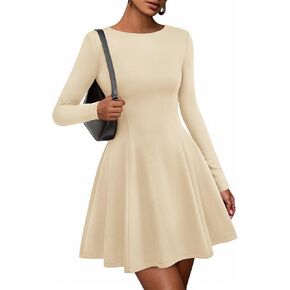 BTFBM Fall Dresses for Women 2025 أنيقة أنيقة تدفق خط طويل الأكمام منذ فترة طويلة in Saudi Arabia