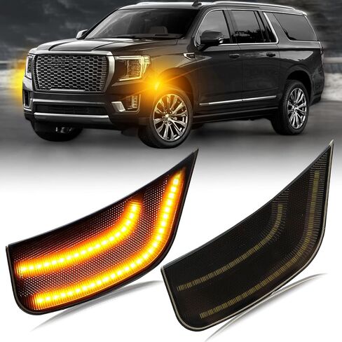 LED Front Fender LED Side Marker Lights Kit for chevy Yukon/Yukon Denali/Yukon XL/Tahoe/Escalade/Suburban/Escalade ESV,Super Bright Day Running Lights,Smoked Lens Side Bumper Marker Lamps in Saudi Arabia