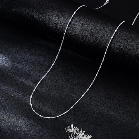 925 Sterling Silver Necklace Silver Chain Necklace for Women Cuban Link Chain 16K Gold Plated Chain Simple Dainty Necklace for Women Waterproof Trendy Jewelry Gift in Kuwait