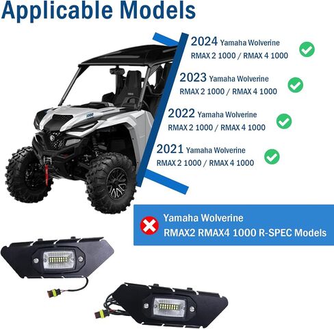 Qagea LED Front Fascia Lights Bumper Cover Light, Front Auxiliary Spot Light Accent Lamps Compatible with 2021-2024 Yamaha Wolverine RMAX 2 1000 / RMAX 4 1000 (2PCS) in Saudi Arabia