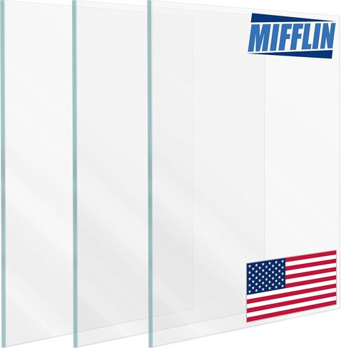 أوراق استبدال زجاجية لإطار الصورة من MIFFLIN-USA (8 × 10 بوصة، شفافة كريستالية، 3 عبوات) معززة بالحرارة 8 × 10 ورقة زجاجية بإطار صور عالية الوضوح، 8 × 10 غطاء زجاجي شبه مقسى in Kuwait