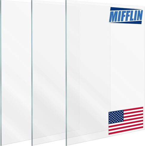 أوراق استبدال زجاجية لإطار الصورة من MIFFLIN-USA (8 × 10 بوصة، شفافة كريستالية، 3 عبوات) معززة بالحرارة 8 × 10 ورقة زجاجية بإطار صور عالية الوضوح، 8 × 10 غطاء زجاجي شبه مقسى in Kuwait