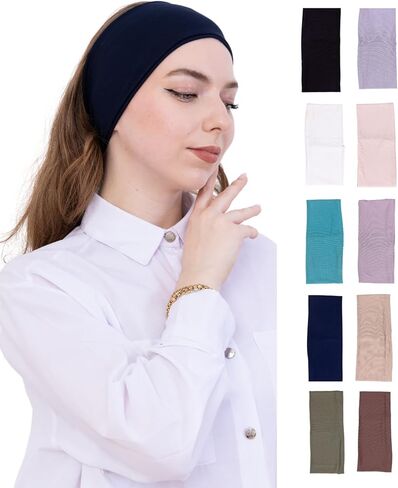 Prien Chic Headbands for Women, 10 Pack Non Slip Sport Bands for Womens Hair, Athletic Gym Headwrap, Elastic Hairband for Workout, Yoga in Saudi Arabia