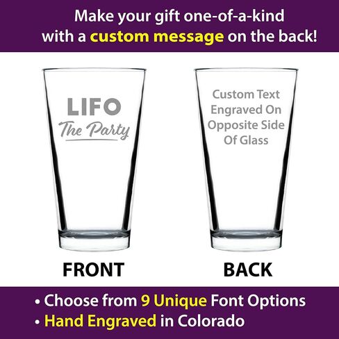 LIFO the Party - Pint Glass for Beer - Funny Accountant Gifts - Unique Accounting Gift for CPA - 16 oz Glasses in Saudi Arabia