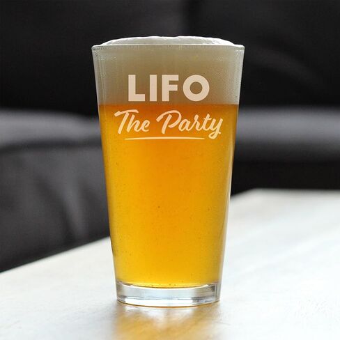 LIFO the Party - Pint Glass for Beer - Funny Accountant Gifts - Unique Accounting Gift for CPA - 16 oz Glasses in Saudi Arabia