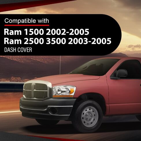 غطاء غطاء Dashboard Dash Cover متوافق مع Dodge RAM 1500 2002-2005 ، FIT Dodge RAM 2500 3500 2003-2005 Black in Saudi Arabia