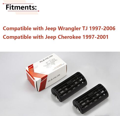 RLB-HILON 2PCS Dashboard Center Air Vent Compatible with Jeep Model, for Wrangler TJ 1997-2006, for Cherokee 1997 1998 1999 2000 2001 Year in Saudi Arabia