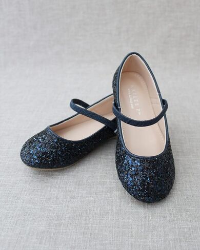Rock Glitter Mary Jane Ballet Flats ، Flower Girls Shoes ، Fordler Girls ، أحذية الحفلات ، شقق أعياد الميلاد in Kuwait