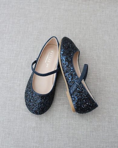 Rock Glitter Mary Jane Ballet Flats ، Flower Girls Shoes ، Fordler Girls ، أحذية الحفلات ، شقق أعياد الميلاد in Kuwait