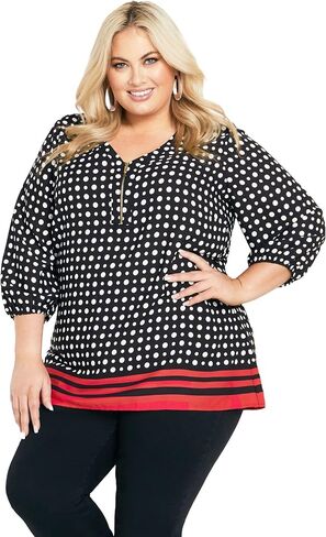 Women's Plus Size Malia Zip Border Top in Saudi Arabia