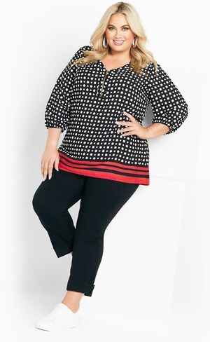 Women's Plus Size Malia Zip Border Top in Saudi Arabia