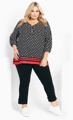 Women's Plus Size Malia Zip Border Top in Saudi Arabia