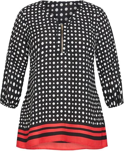 Women's Plus Size Malia Zip Border Top in Saudi Arabia