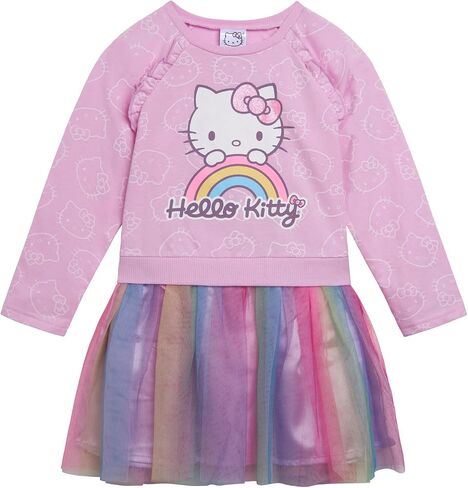 Hello Kitty Girls French Terry Tulle Dress Toddler إلى Big Kid Sister (2T - 14-16) in Saudi Arabia