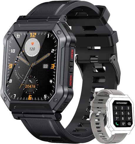 Smart Watch for Men Fitness Tracker: Military Digital Mens Watches Bluetooth Make Answer Call Running Waterproof Smartwatch Android Phones Heart Rate Monitor Step Pedometer in Saudi Arabia
