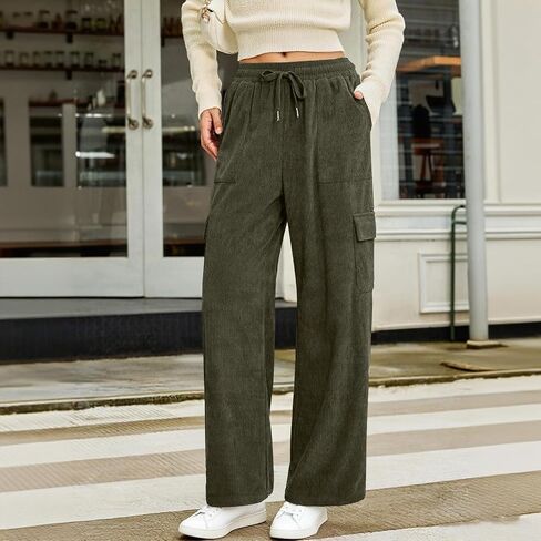Lounge Pants Women Cargo Sweatpants for Women Adjustable Drawstring Loose Fit Lounge Trousers with Pocket in Saudi Arabia