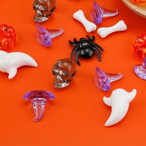 30 Pcs Halloween Vase Filler, Mini Acrylic Pumpkin Ghost Skull Spider Witch Hats Gems for Centerpieces Table Decorations, Halloween Sensory Bin Filler for DIY Crafts in Saudi Arabia
