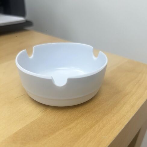 6 Ashtray Cigarettes Plastic Tabletop Ash Tray White Indoor Outdoor Bar Hotel Melamine Round Ashtray 3-Inch White Color (Set of 6 White) Perfect for Home Patio Restaurant Durable in Saudi Arabia