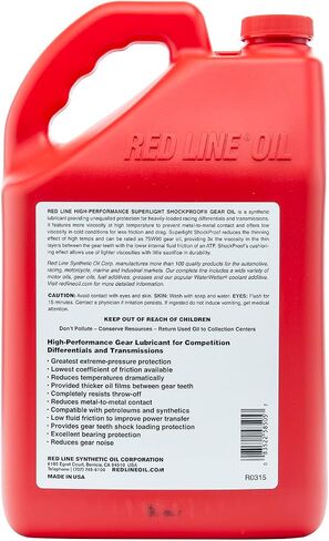 Red Line 58504 75W90 Full Synthetic Superlight Shockproof Gear Oil - 1 Quart in Saudi Arabia