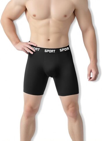 3 Pairs Mens Underwear Boxer Briefs for Men Pack Long Leg Men's Boxer Briefs Moisture-Wicking Mens Briefs Underwear Multipack in Saudi Arabia