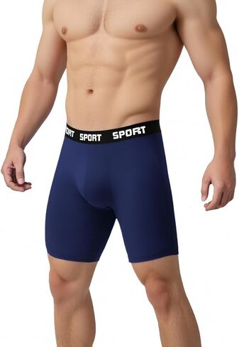 3 Pairs Mens Underwear Boxer Briefs for Men Pack Long Leg Men's Boxer Briefs Moisture-Wicking Mens Briefs Underwear Multipack in Saudi Arabia