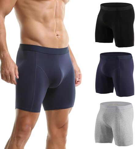 Men's Boxer Briefs, Underwear Boxer Briefs 3-Pack Breathable and Soft with Fly Underwear for Men, Multipack in Saudi Arabia