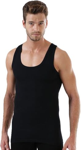 2 Units Premium Men's Tank Top Undershirt 100% Cotton Made in Turkey - Athletic Sleeveless A-Shirt Muscle Shirt Jersey in Saudi Arabia