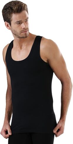 2 Units Premium Men's Tank Top Undershirt 100% Cotton Made in Turkey - Athletic Sleeveless A-Shirt Muscle Shirt Jersey in Saudi Arabia